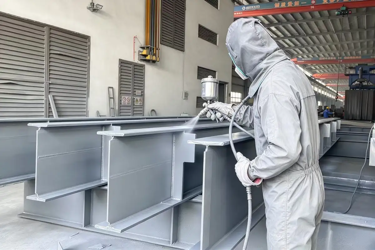 钢结构构件喷涂作业